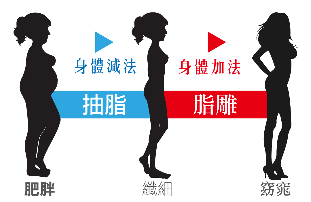 身體加減法-VASER威塑+PAL飆塑+Body-jet微粹脂示意圖